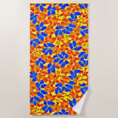Serviette De Plage Motif de feuillage couleur chic (Devant)