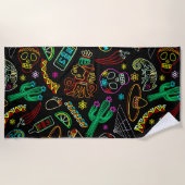 Serviette De Plage Motif de Fiesta du Mexique (Devant)