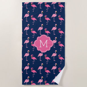 Serviette De Plage Motif de Flamants roses d'amusement décoré d'un