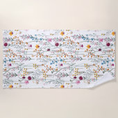Serviette De Plage Motif de fleur sauvage d'été (Devant)