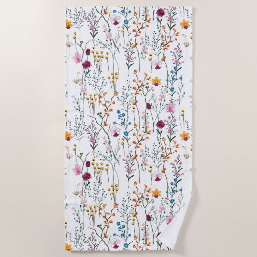 Serviette De Plage Motif de fleur sauvage d'été (Devant)