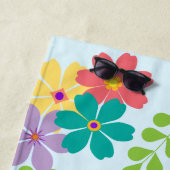 Serviette De Plage Motif de Fleur vive moderne Monogramme (En situation)