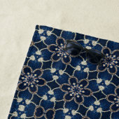 Serviette De Plage Motif de fleurs bleu minuit (En situation)