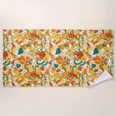 Serviette De Plage Motif de fleurs de champignons Super rétro (Devant)