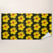 Serviette De Plage Motif de fleurs d'Hibiscus jaune (Devant)