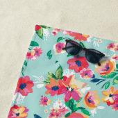 Serviette De Plage Motif de fleurs peint (En situation)