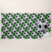 Serviette De Plage Motif de football personnalisé (Devant)
