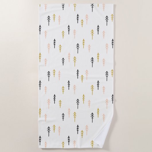 Serviette De Plage Motif de forêt d'arbre de Noël (Devant)