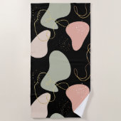 Serviette De Plage Motif de formes organiques géométriques Boho Abstr (Devant)