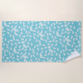 Serviette de plage Motif de fougueuse White Fern (Devant)