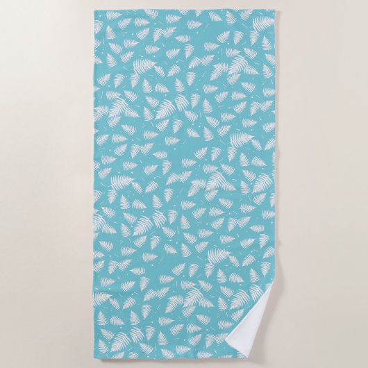 Serviette de plage Motif de fougueuse White Fern (Devant)