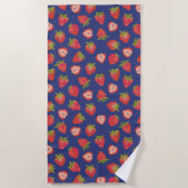 Serviette De Plage Motif de fraise coloré (Devant)