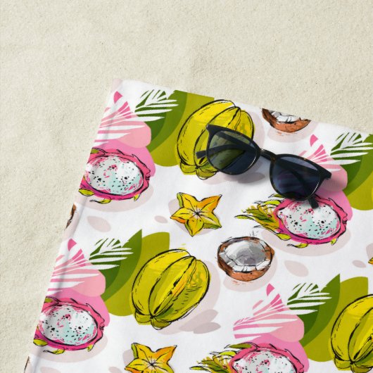 Serviette De Plage Motif de fruit texturisé par carte blanche (En situation)