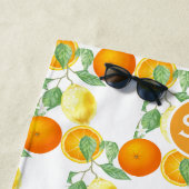 Serviette De Plage Motif de fruits citriques citron orange (En situation)