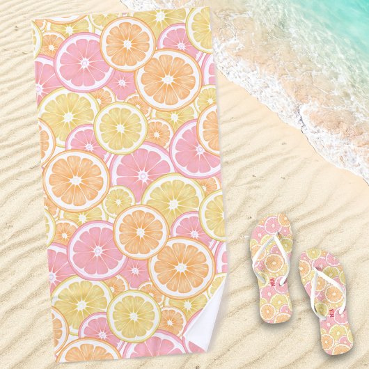 Serviette De Plage Motif de fruits d'agrumes tropicaux