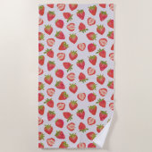 Serviette De Plage Motif de fruits de fraise d'été (Devant)