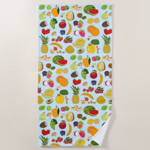 Serviette De Plage Motif de fruits d'été coloré