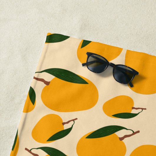 Serviette De Plage Motif de fruits d'été Mango (En situation)