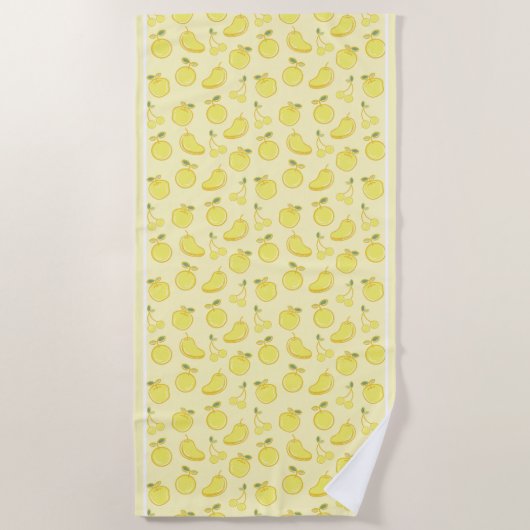 Serviette De Plage Motif DE FRUITS FRAIS LEMON (Devant)