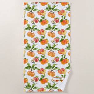 Serviette De Plage Motif de fruits mûrs, abricots et prunes