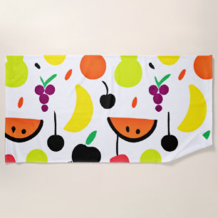 Serviette De Plage Motif de fruits néon Tropical Glow