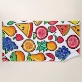 Serviette De Plage Motif de fruits vibreux (Devant)