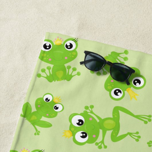 Serviette De Plage Motif de grenouille, Grenouilles mignonnes, Grenou (En situation)