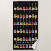 Serviette De Plage Motif de guitare personnalisé (Devant)