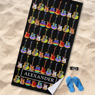 Serviette De Plage Motif de Guitare Personnalisé