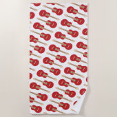 Serviette De Plage Motif de guitare rouge (Devant)
