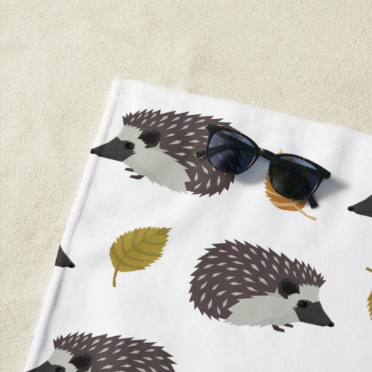 Serviette de plage Motif de hérisson (En situation)