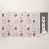 Serviette De Plage Motif de hérisson de bois mignon (Devant)