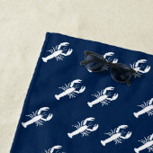 Serviette De Plage Motif de homard bleu marine (En situation)