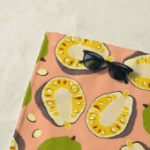 Serviette De Plage Motif de Jackfruit d'été tropical - Fruit exotique (En situation)