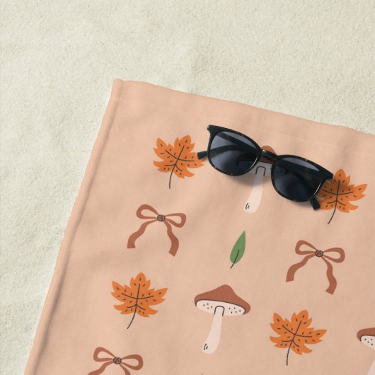 Serviette De Plage Motif de la corbeille d'automne (En situation)