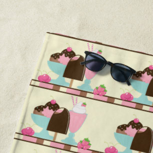 Serviette De Plage Motif de la crème glacée douce