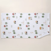 Serviette De Plage Motif de la ferme d'aquarelle (Devant)