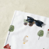 Serviette De Plage Motif de la ferme d'aquarelle (En situation)