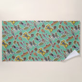 Serviette De Plage Motif de l'autocollant rétro Goonies (Devant)