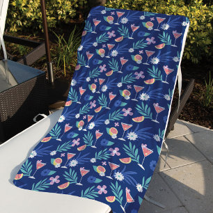 Serviette De Plage Motif de l'heure du cocktail d'agrumes tropicaux b