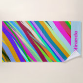 Serviette De Plage Motif de ligne diagonale multiple (Devant)