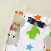 Serviette De Plage Motif De Llamas, Alpacas, Cactus, Votre Nom (En situation)