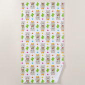 Serviette De Plage Motif De Llamas, Cute Llamas, Alpacas, Cactus (Devant)