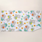 Serviette De Plage Motif De Llamas, Cute Llamas, Alpacas, Fleurs (Devant)