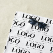 Serviette De Plage Motif de logo Entreprise Rectangle personnalisé (En situation)