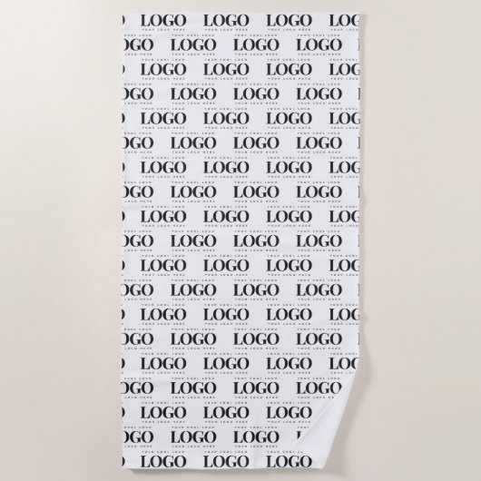 Serviette De Plage Motif de logo Entreprise Rectangle personnalisé (Devant)