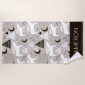 Serviette De Plage Motif de l'ours de bois du mignon Doodland (Devant)