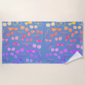 Serviette De Plage Motif de lunettes de soleil funky (Devant)