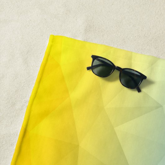 Serviette De Plage Motif de maillage géométrique bleu jaune Ukraine (En situation)