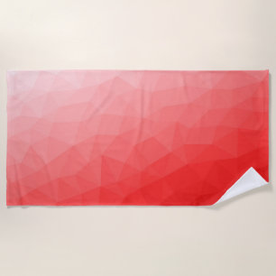 Serviette De Plage Motif de maillage géométrique dégradé rouge